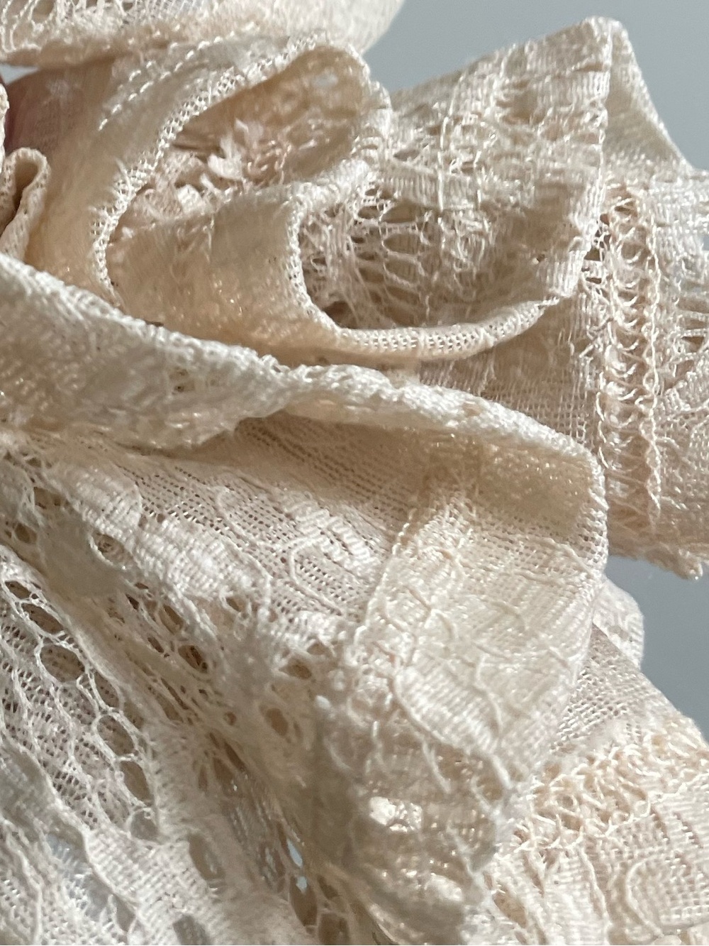 Cream Lace Crochet Boho Top Fairy Indie Romantic Sheer Boutique - Picture 11 of 13